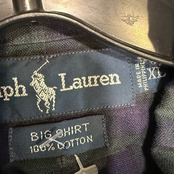 Ralph Lauren Mens Shirt Long Sleeve Black Watch Plaid Size XL NWT - Picture 9 of 12